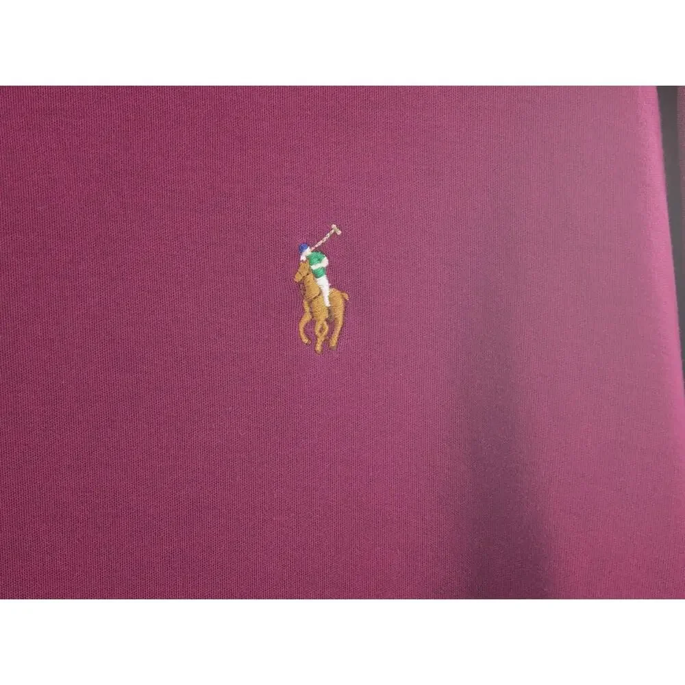 Polo Ralph Lauren Men's 2XL Maroon Long Sleeve Polo Shirt Pima Soft Touch